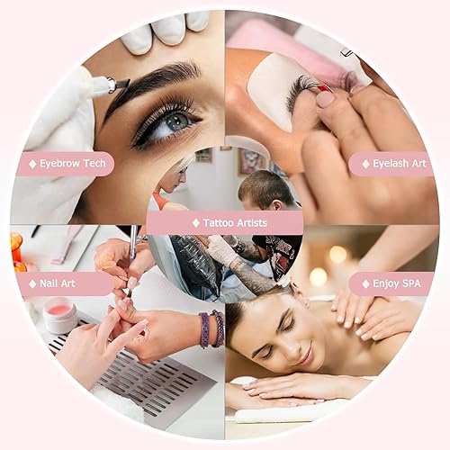 Miniatura 5 de cenoz Lámpara de escritorio de uñas de media luna para profesionales, luz de pestañas para extensiones de pestañas, lámpara de escritorio, luz de