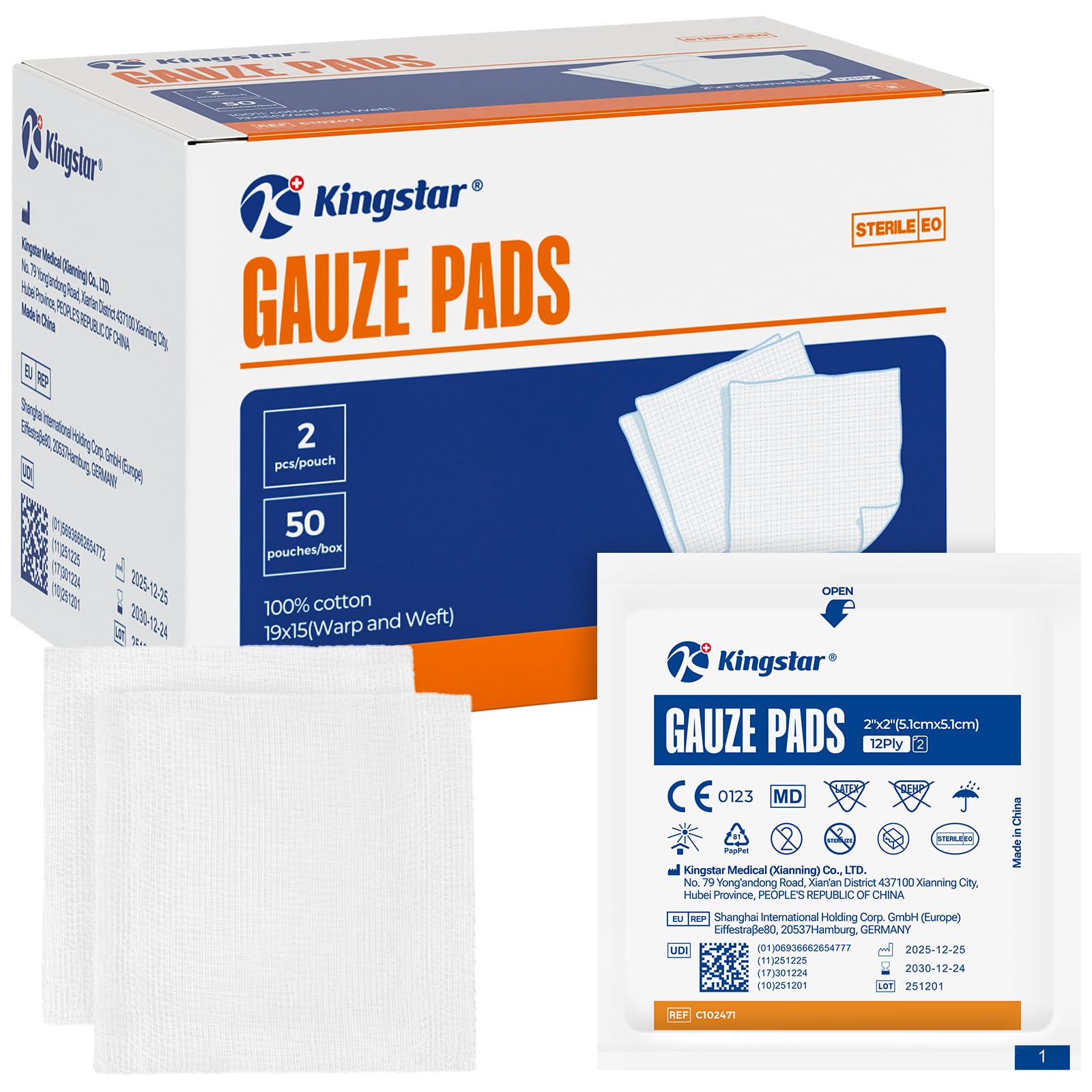 100Pcs Sterile Gauze Pads 4x4 Inch 12-Ply, 100% Cotton 4x4 Gauze Pads Highly Absorbent Gauze Sponges for Wound Care, Hospital-Grade Sterile Gauze First Aid & Surgical Dressing — Amazon image 7
