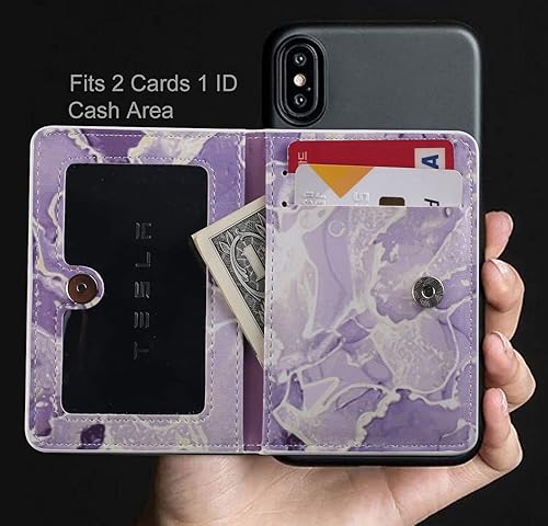 Miniatura 2 de CHEAP SUNDAY CheapSunday - Tarjetero de identificación para la parte posterior del teléfono, billetera de cuero para teléfono con soporte,