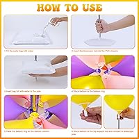 Vista 4 de IDAODAN - Juego de 2 columnas de globos y bomba de globo eléctrica, soporte de columna de globos con bomba de globos, soporte de torre de globos