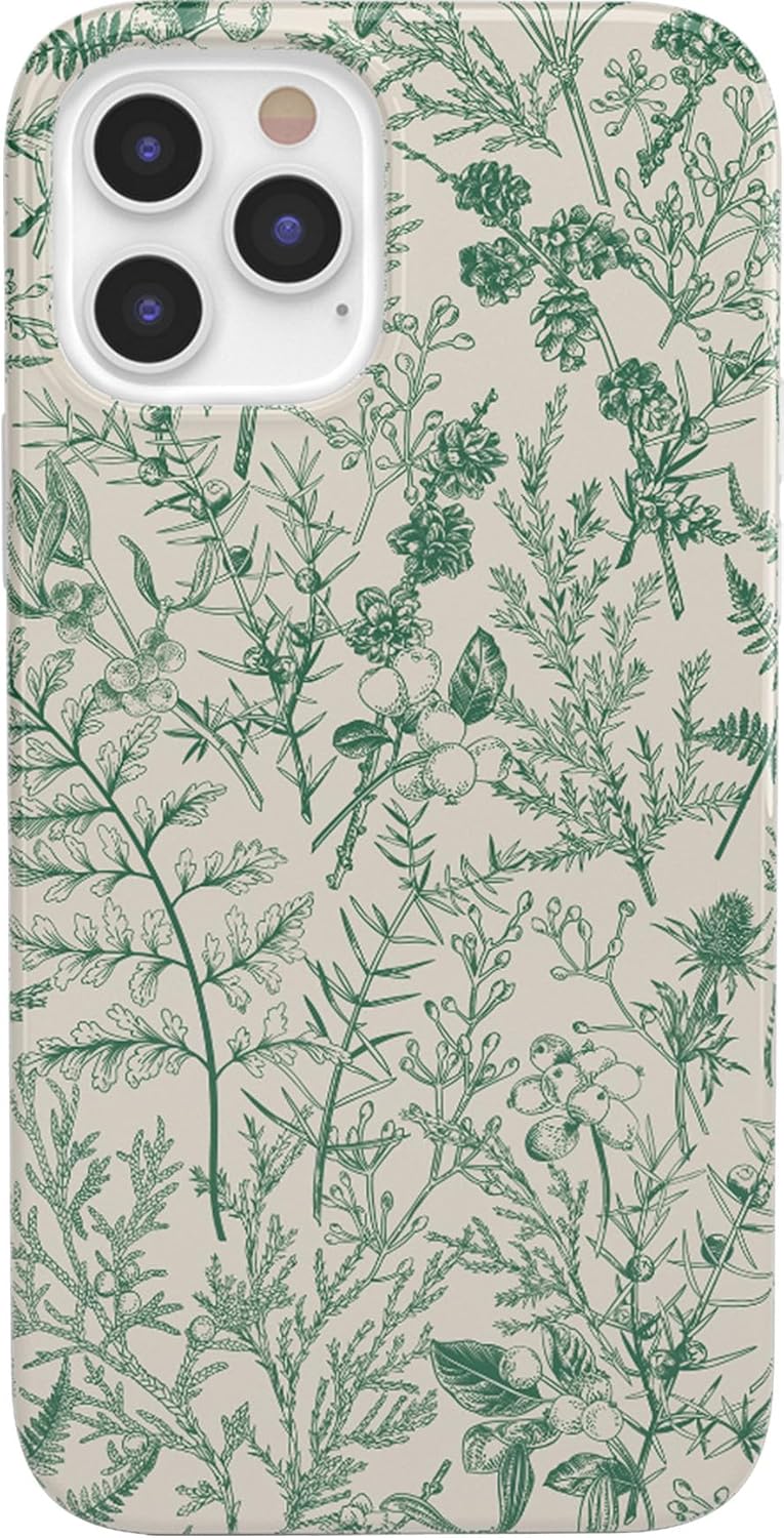 Casely iPhone 12 Pro Max Case | Sage Garden | Green Floral | Classic Ultra Slim Design