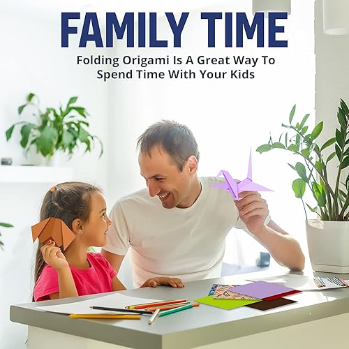 Miniatura 7 de KOOL KRAFTS Papel de origami  Kit de 100 papeles de origami  El juego incluye 100 hojas de 20 colores básicos de 6 x 6 pulgadas, doble cara, libro