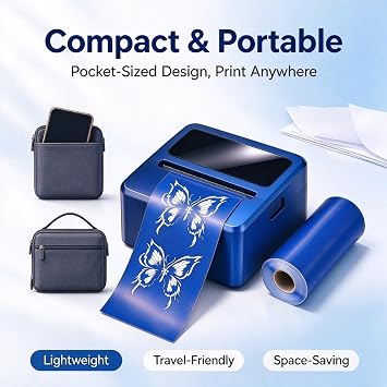 Portable Mini Tattoo Stencil Printer, Temporary Tattoo Maker, Blue
