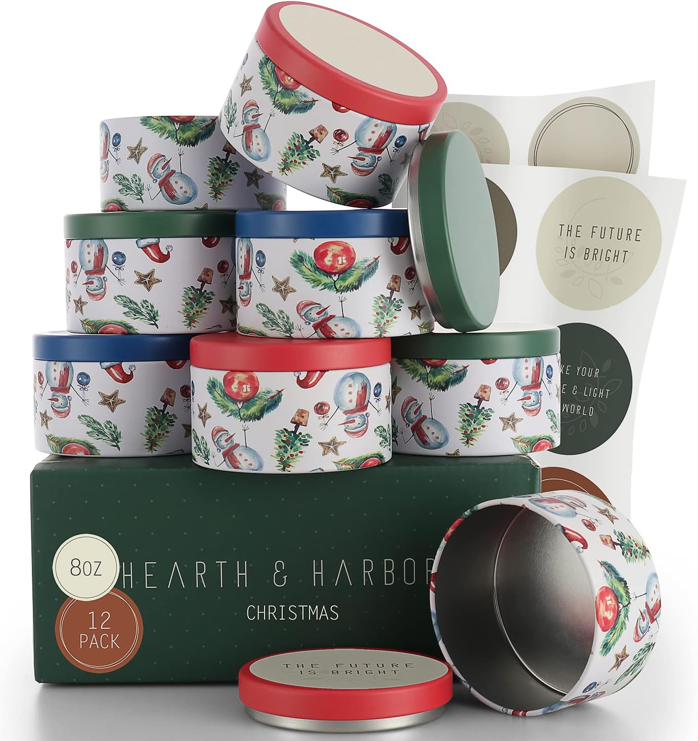 Hearth & Harbor Tin Candle Jars for Making Candles DIY Candle Containers with Lids