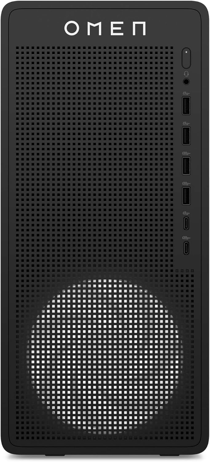 HP OMEN 16L, Desktop Gaming, AMD Ryzen 7 8700F, RTX 5060, 16GB 512GB | Desktop da 16 litri, NVIDIA RTX 5060 8GB, Windows 11, per Gaming, TG03-0011sl, Nero