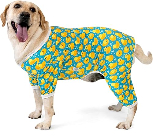 Miniatura 2 de CuteBone Ropa para Perros Grandes Pitbull Golden Retriever Traje Post Cirugía Elástico Calmante Ansiedad Pijamas para Mascotas Camisas Trajes