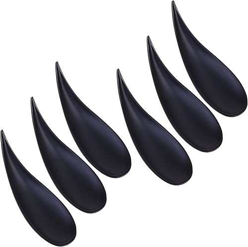 Miniatura 3 de Beautyflier - Juego de 6 platos de melamina negra para aperitivos, cucharas de degustación de postres, pequeños tazones para servir aperitivos de