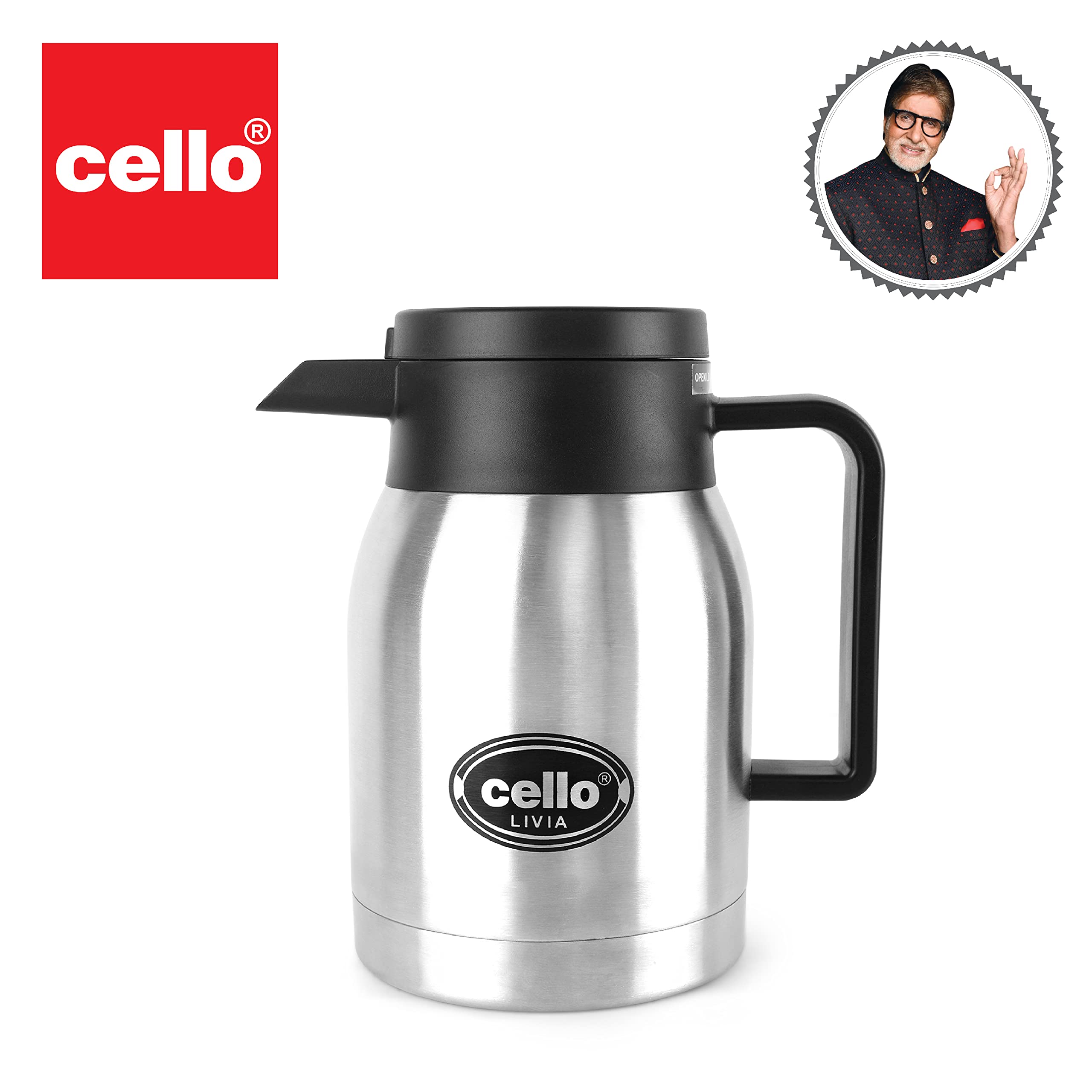 Cello Livia Stainless Steel Carafe, 350ml, Silver - Image 6 thumbnail