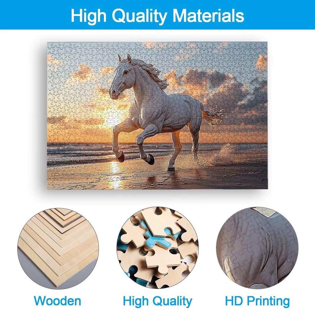 Puzzle 2000 Piezas, Puzzle Caballo de Madera para Adultos, Regalos -2644