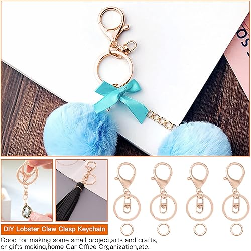 Miniatura 3 de 30 llaveros con cierre de langosta para la fabricación de joyas, broches giratorios de gatillo con cierres giratorios, clips de gancho, anillo de