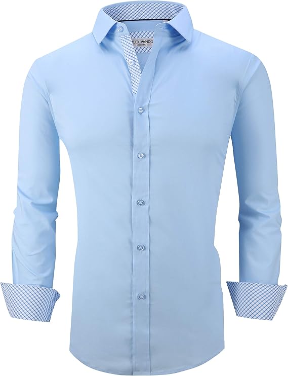 Alex Vando Mens Dress Shirts Regular Fit Long Sleeve Stretch Business Dress Shirts for Men