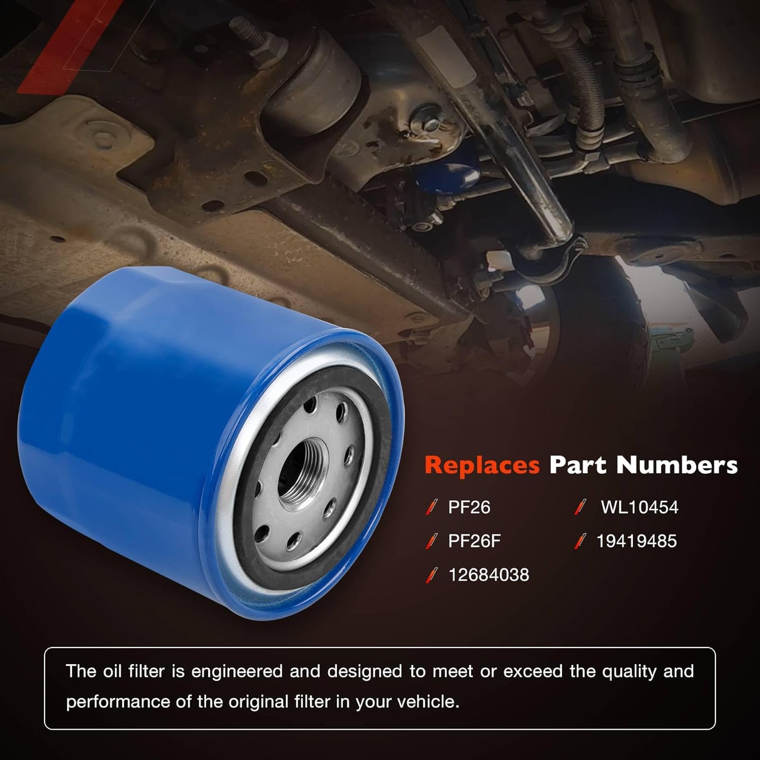 PF26 Oil Filter Compatible with 2020-2024 chevy Silverado/GMC Sierra 2500HD 3500 HD 6.6L Duramax Diesel Engine（6 Pack）