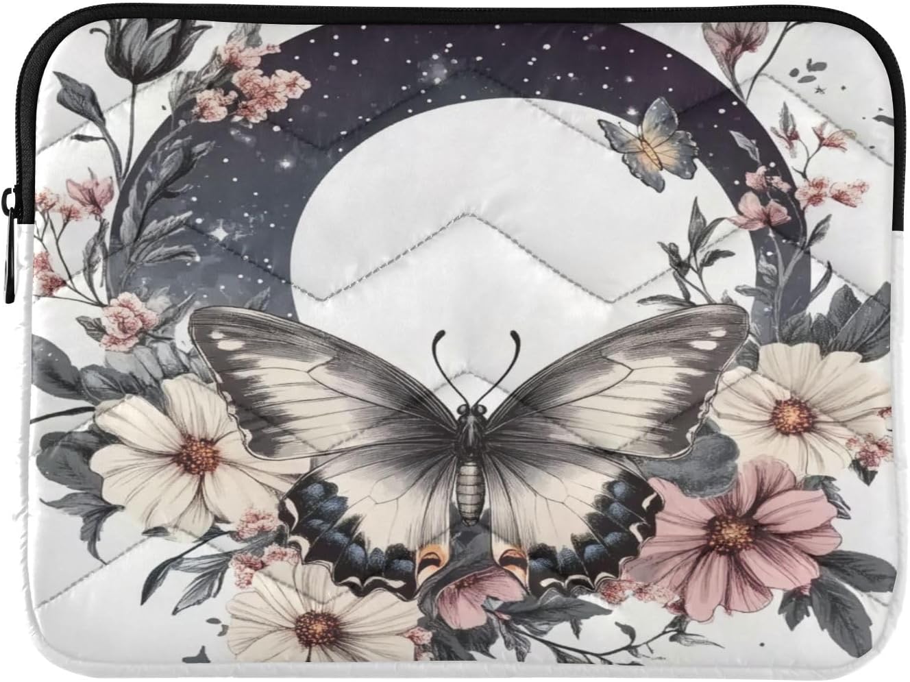 Retro Butterfly Flower (2) Laptop Sleeve 15.6 inch, Protective Laptop Case Briefcase Notebook Cover Carrying Computer Bag for Travel Work