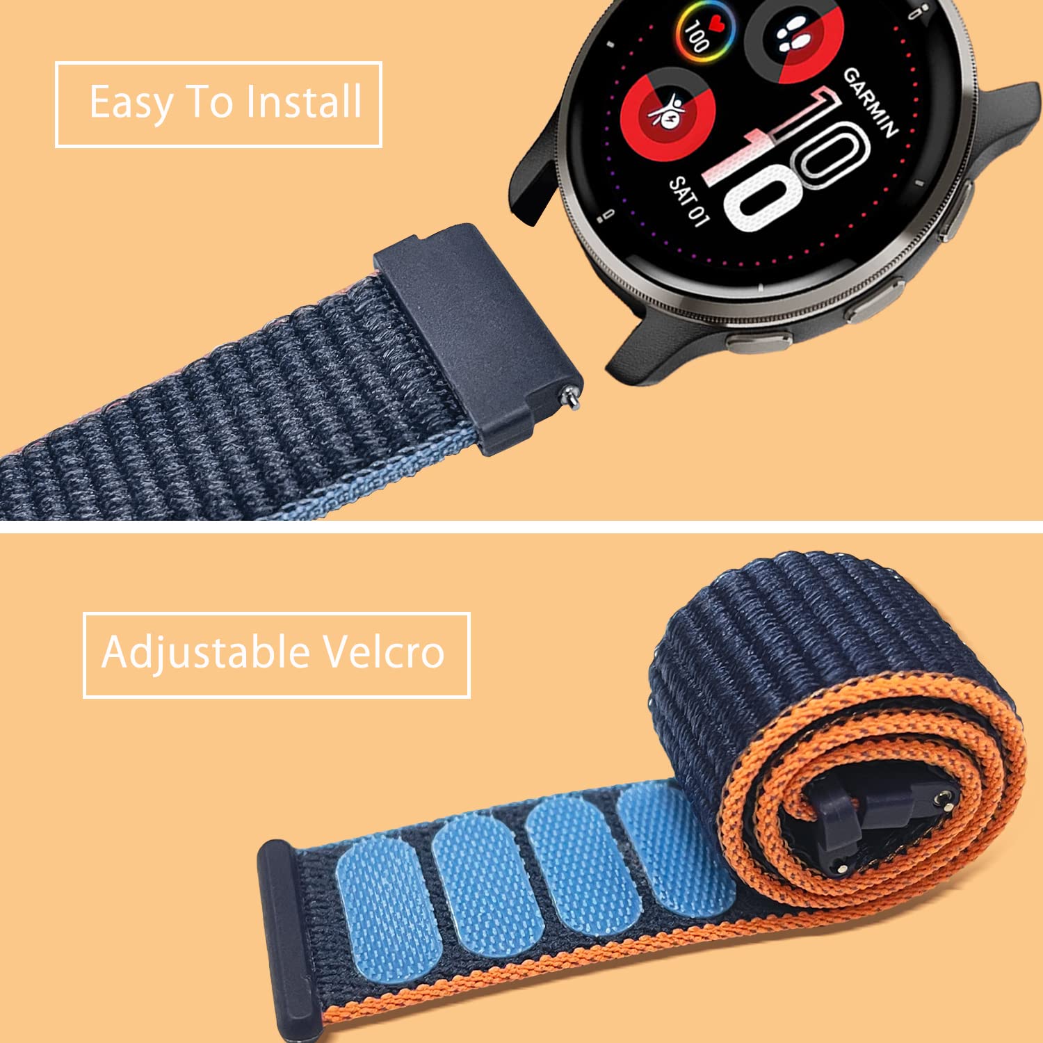 TRUMiRR Compatibile con Garmin Vivomove Trend/Venu Sq 2 Music/Venu Sq 2/ Venu Sq/Sq Music/Venu Cinturino, Cinturino in metallo intrecciato in acciaio inossidabile Cinturino a sgancio rapido