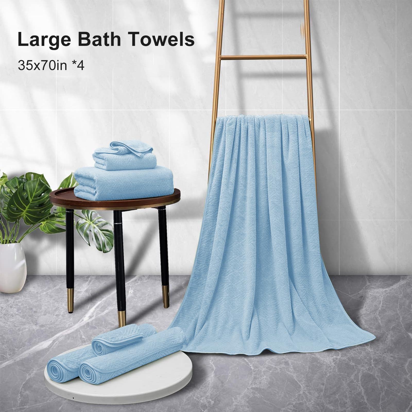 Amazon.co.jp: 特大バスタオル 35x70インチ バスタオル4枚セット