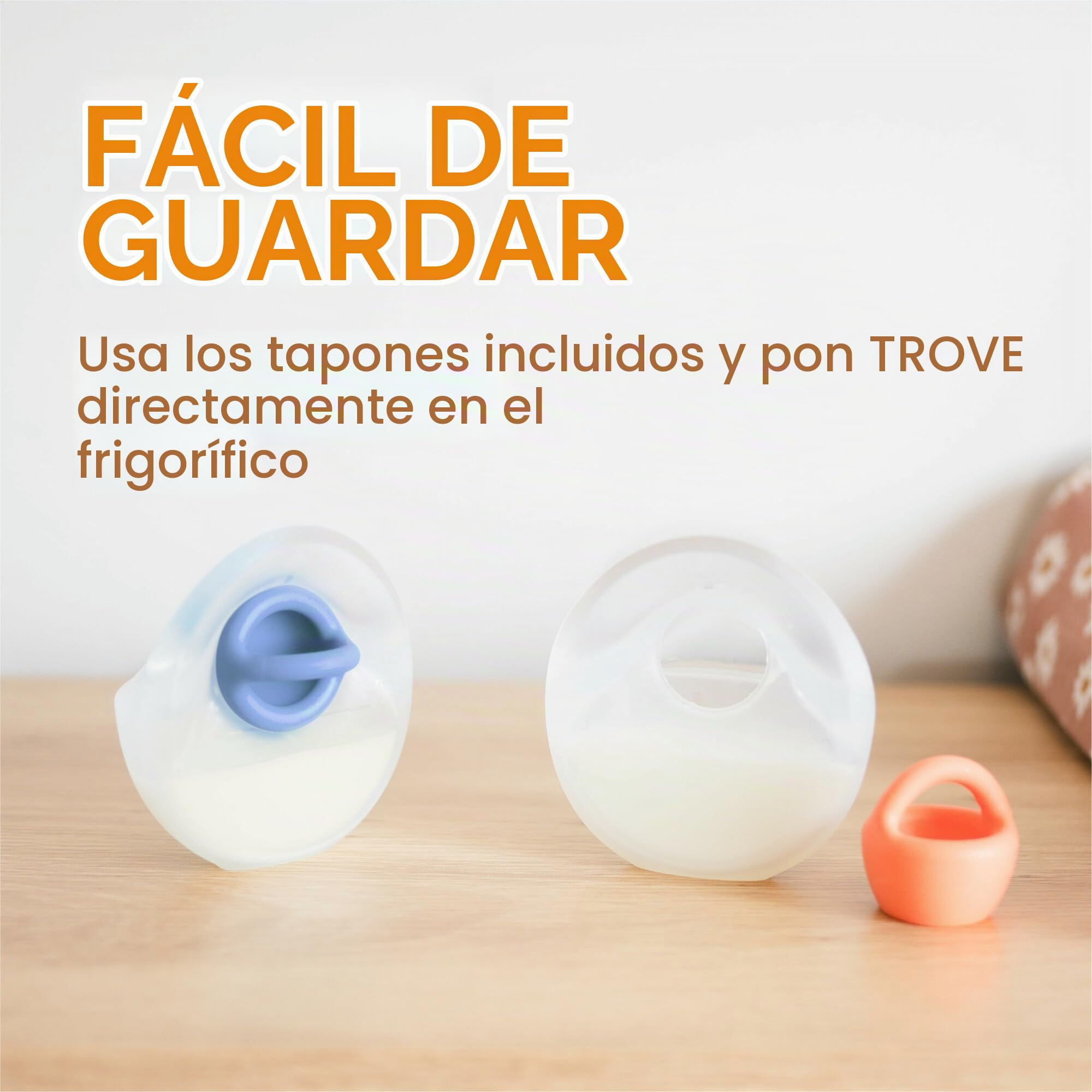 Boon Trove - Extractor de leche manual de silicona - Extractor de leche materna manos libres - Colector de leche materna con bolsa de viaje - 2 unidades