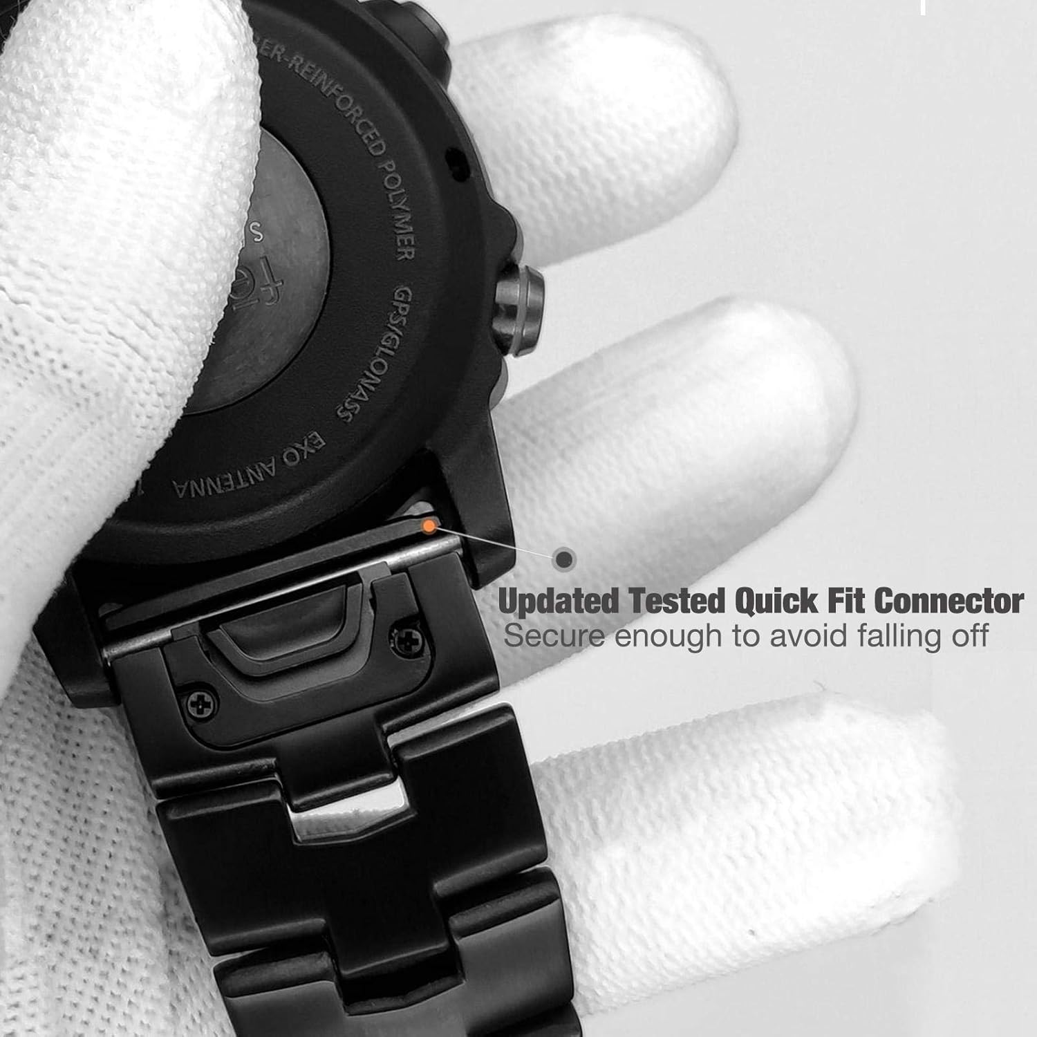 Abanen Titanium Watch Bands for Fenix 8 51mm / epix Pro 51mm/ Fenix 6X / Fenix 5X / Fenix 7X / Enduro, Quick Fit Wristband Strap with Stainless Steel Buckle for Garmin Tactix Delta,Black - Image 5