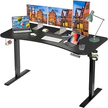 手動上下昇降デスク140 × 70 高さ変更可 昇降デスク 手動 W1400×D700×H735〜1185mm 耐荷重約70kg(脚部