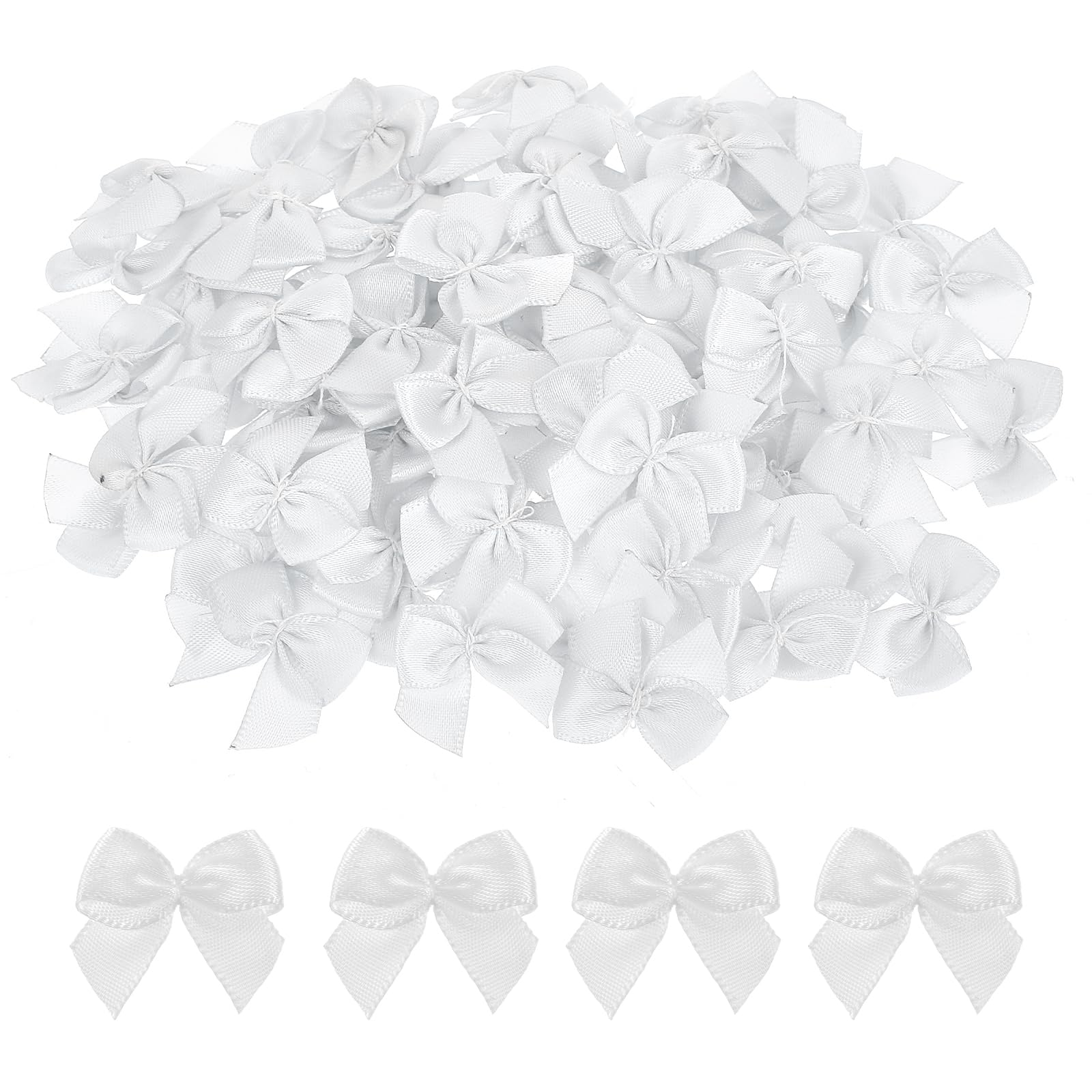 M METERXITY Lot de 200 mini nœuds torsadés en ruban de satin pour