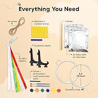 Vista 2 de Kit de huellas de manos y pies para bebés niñas y niños - Kit de adorno personalizado para la primera Navidad del bebé, regalos de Navidad