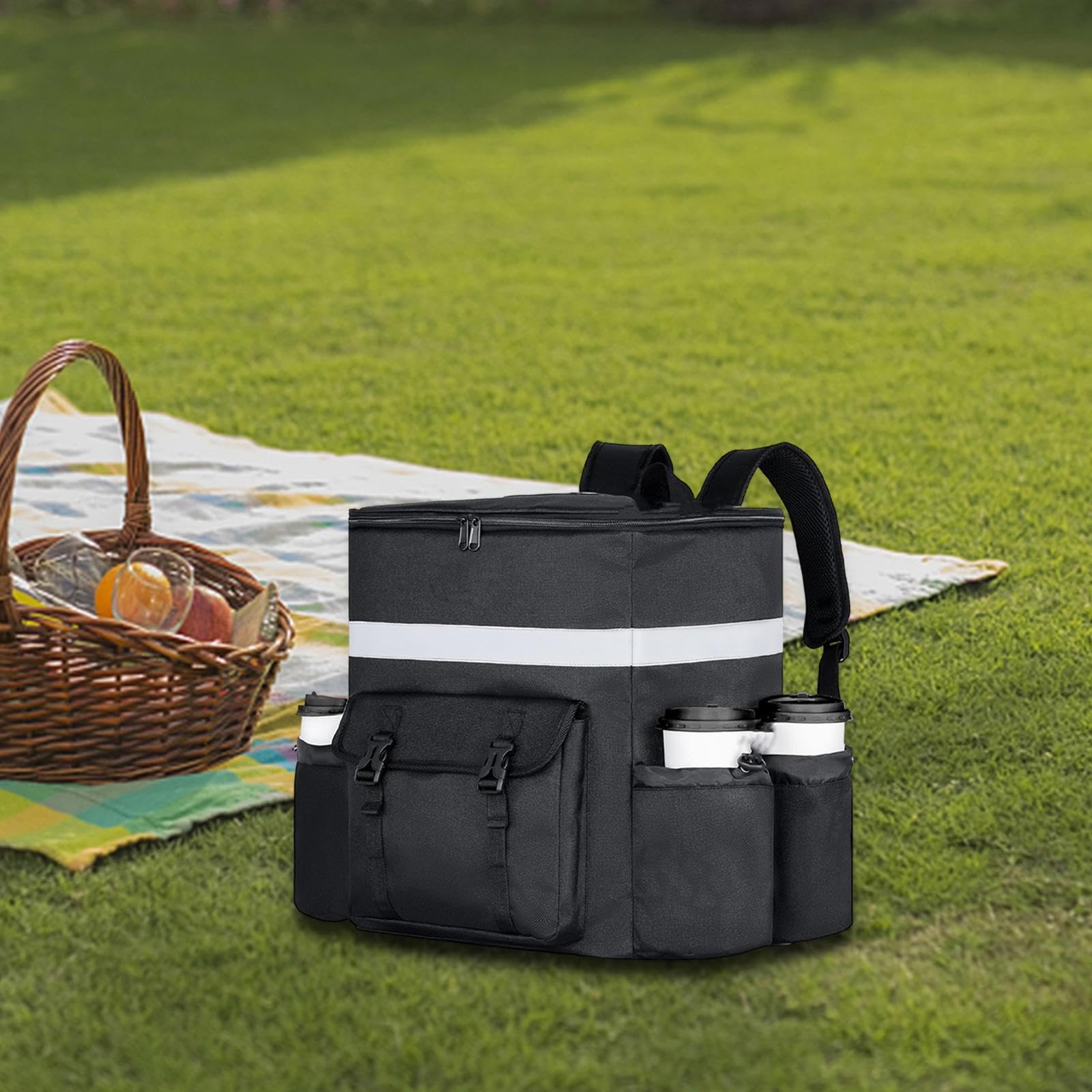 Mochila de Reparto de Comida, Bolsa Térmica para Picnic para Vacaciones, Senderismo