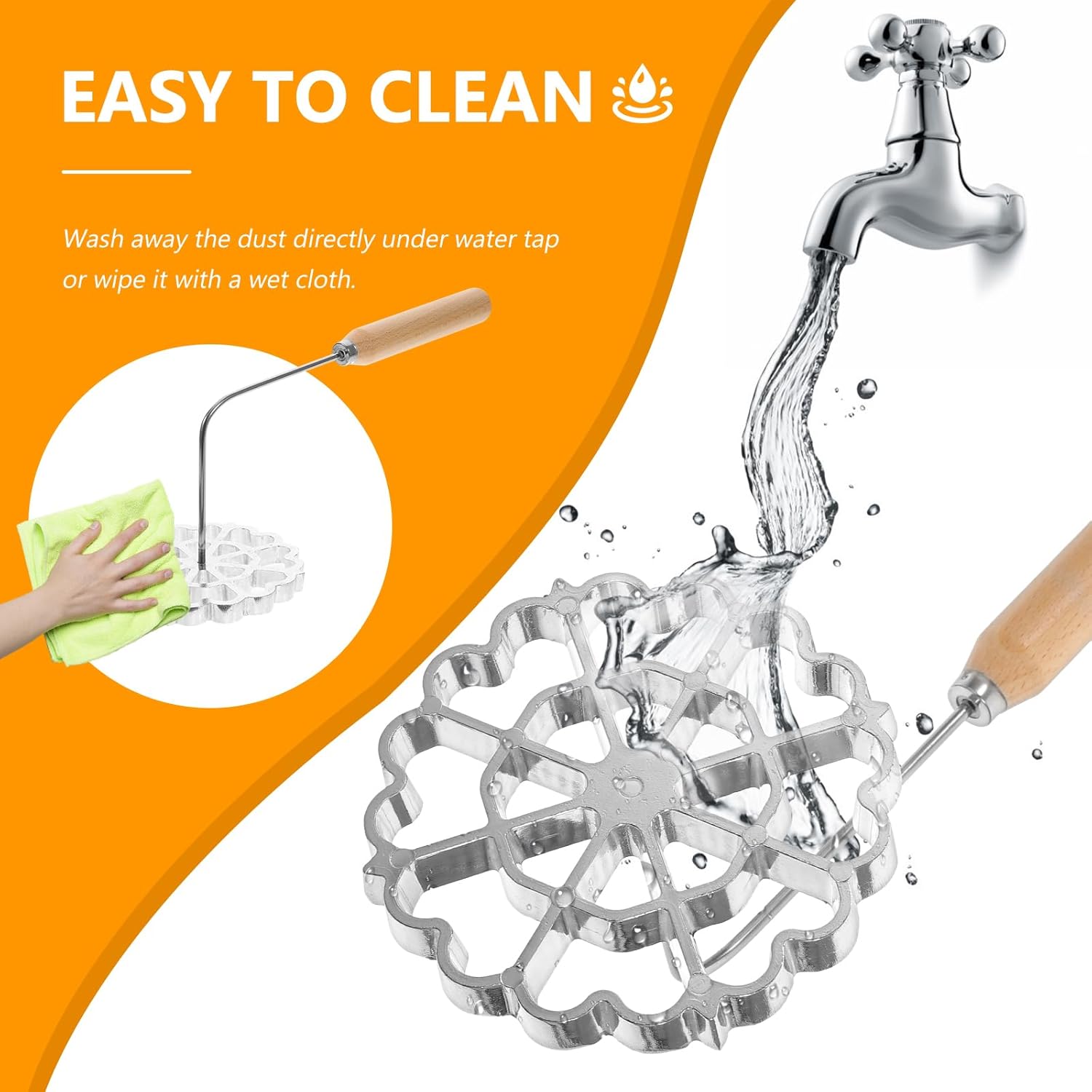 Lurrose Funnel Cake Maker: Rosette Iron - Pizzelle Iron Star Waffle Moulds