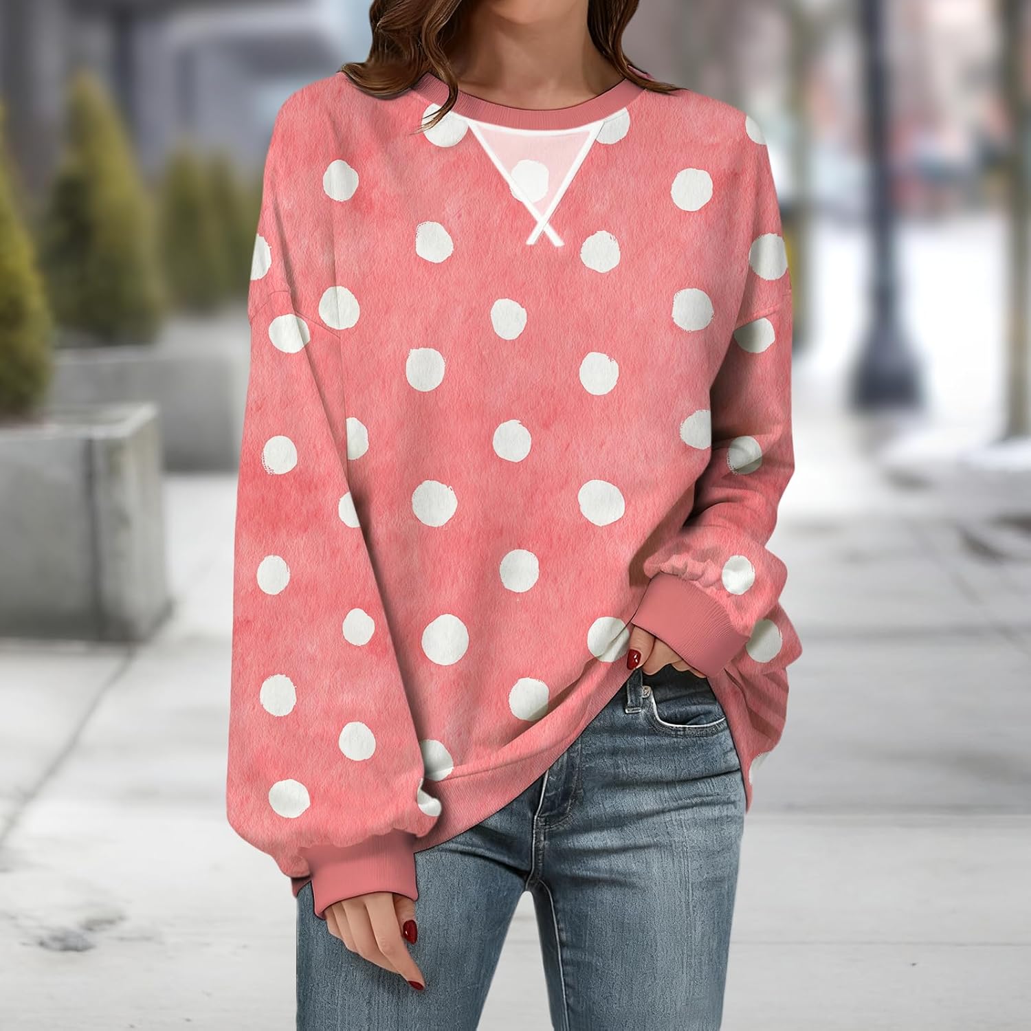 Spring Sweatshirt Women Crewneck Long Sleeve Soft Loose Fit Oversized Casual Pullover Plus Size Streetwear - Image 2