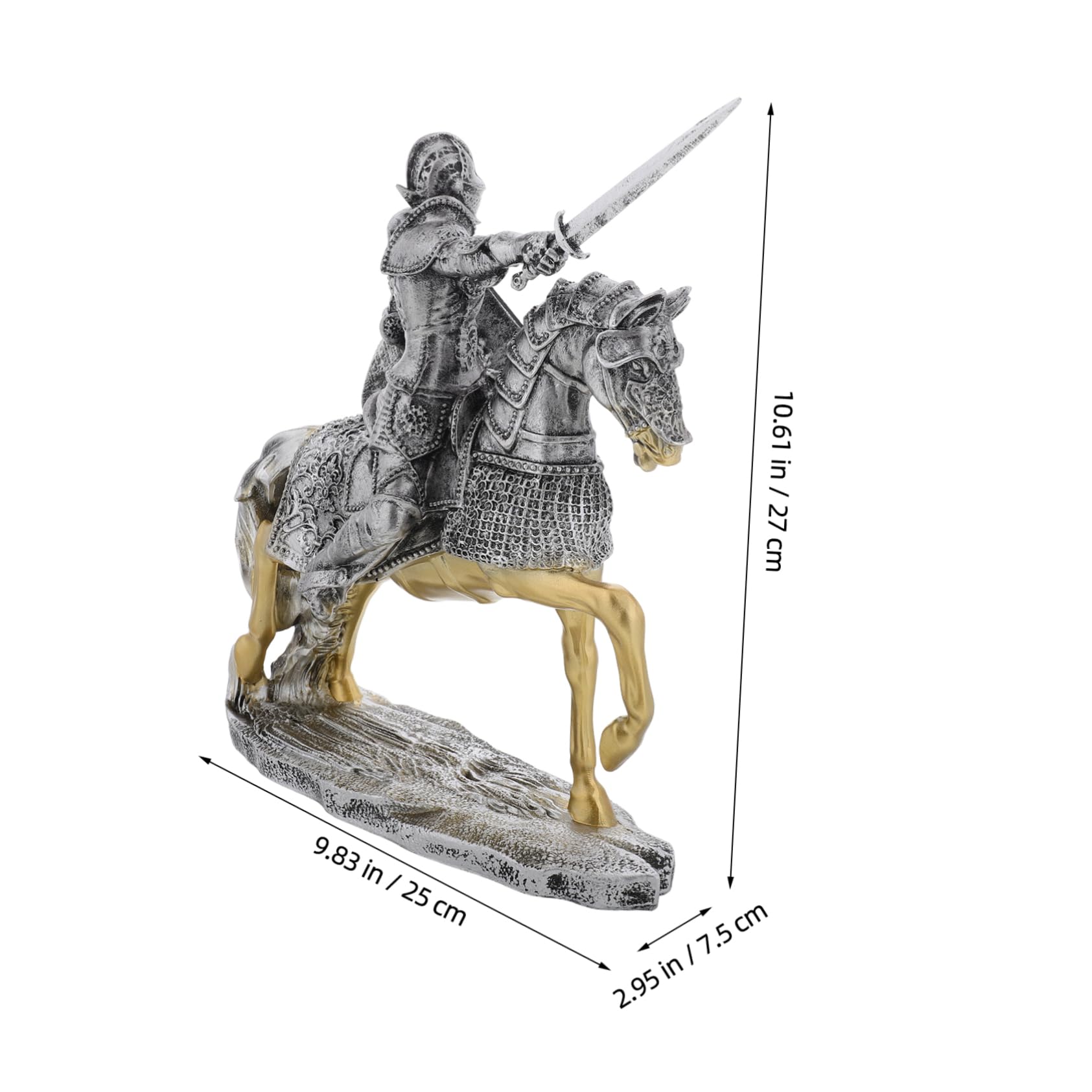 KOMBIUDA Vintage Guard Statue aus Kunstharz in Silber, Detailreich | Tischdeko, Büro und Wohnzimmer, Mittelalterliche Miniatur mit Retro Elegantem Look