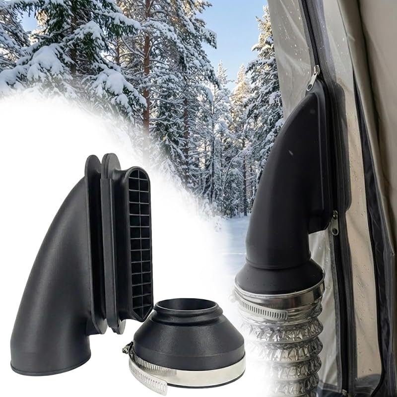 Diesel Heater Tent Adapter (3" to 4" Size),with Hose Clamps and Adapters | Tent Duct Nozzle and Air Intake Adapter for Diesel Heaters,High Temperature Resistant for Camping, Ice Fishing, Rooftop Tents