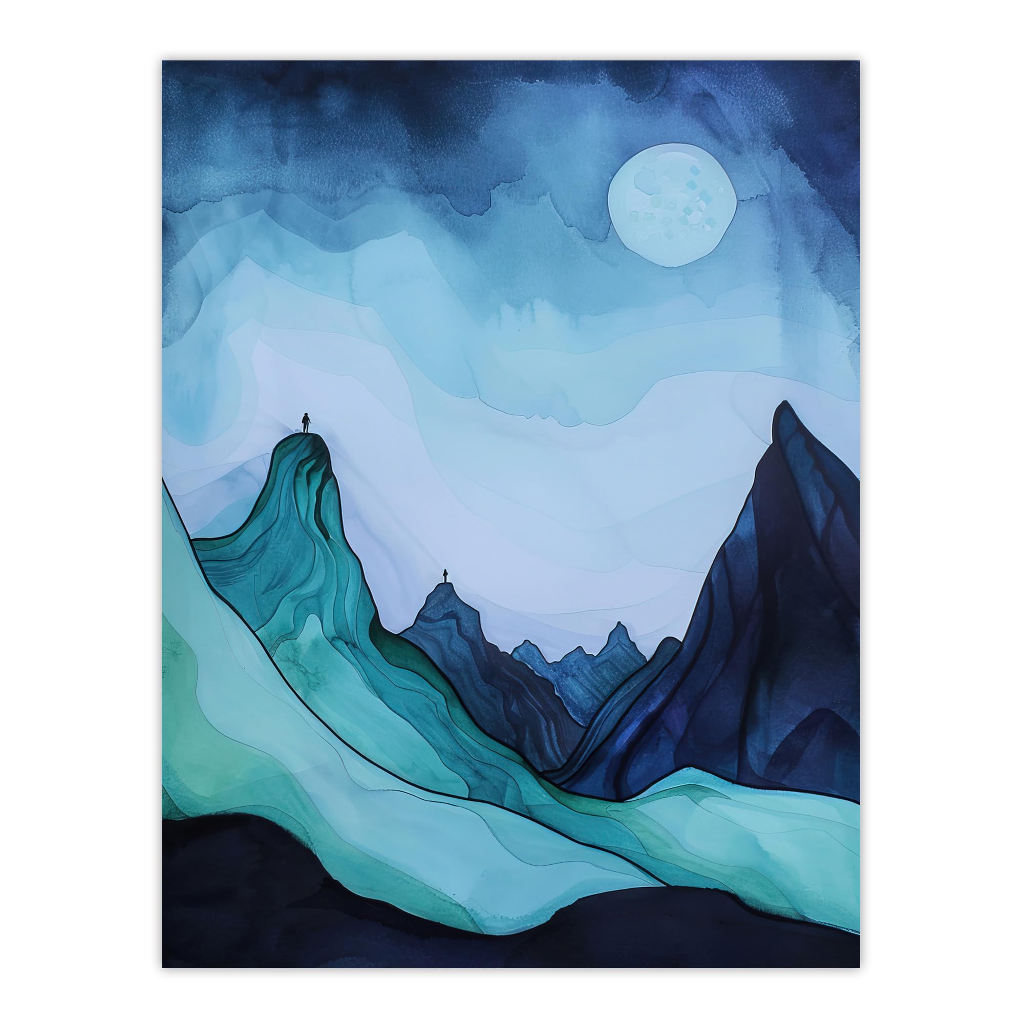 Artery8 Northen Lights Aurora Borealis Mountain View Living Room Large Wall Art Poster Print Thick Paper 18X24 Inch