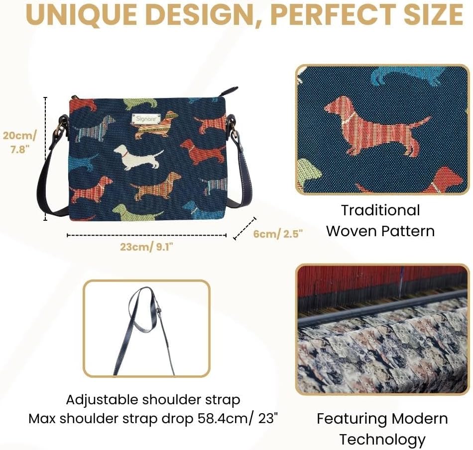 Signare Tapestry Crossbody Bag Sling Shoulder Purse for Women