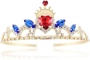 Evie Crown Descendant Costume Headdress Queen of Hearts Gold Crown for Birthday Party Costume Accessory