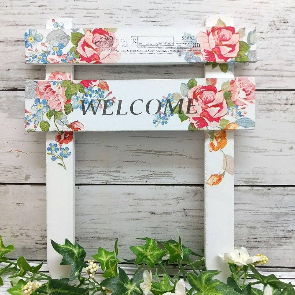 デコパージュ ꔛꕤ ガーデン雑貨 *フェンス *ピック *うさぎ苺