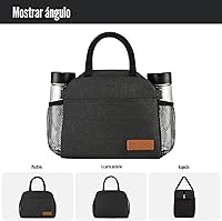 Vista 4 de Bolsa de almuerzo para mujer/hombre Lonchera para mujer/hombre (negro)