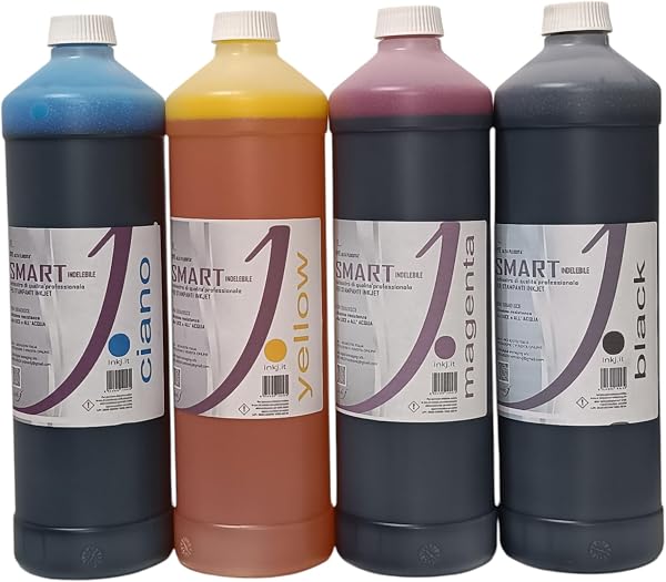 Tusz ink-j do uzupełniania wkładów 4 butelki po 1 litr nie wysusza głowicy, kompatybilny barwnik do canon-epson-hp-brother – ecotank -pixma seria G- hp megatank,czyszczenie dysz podczas drukowania