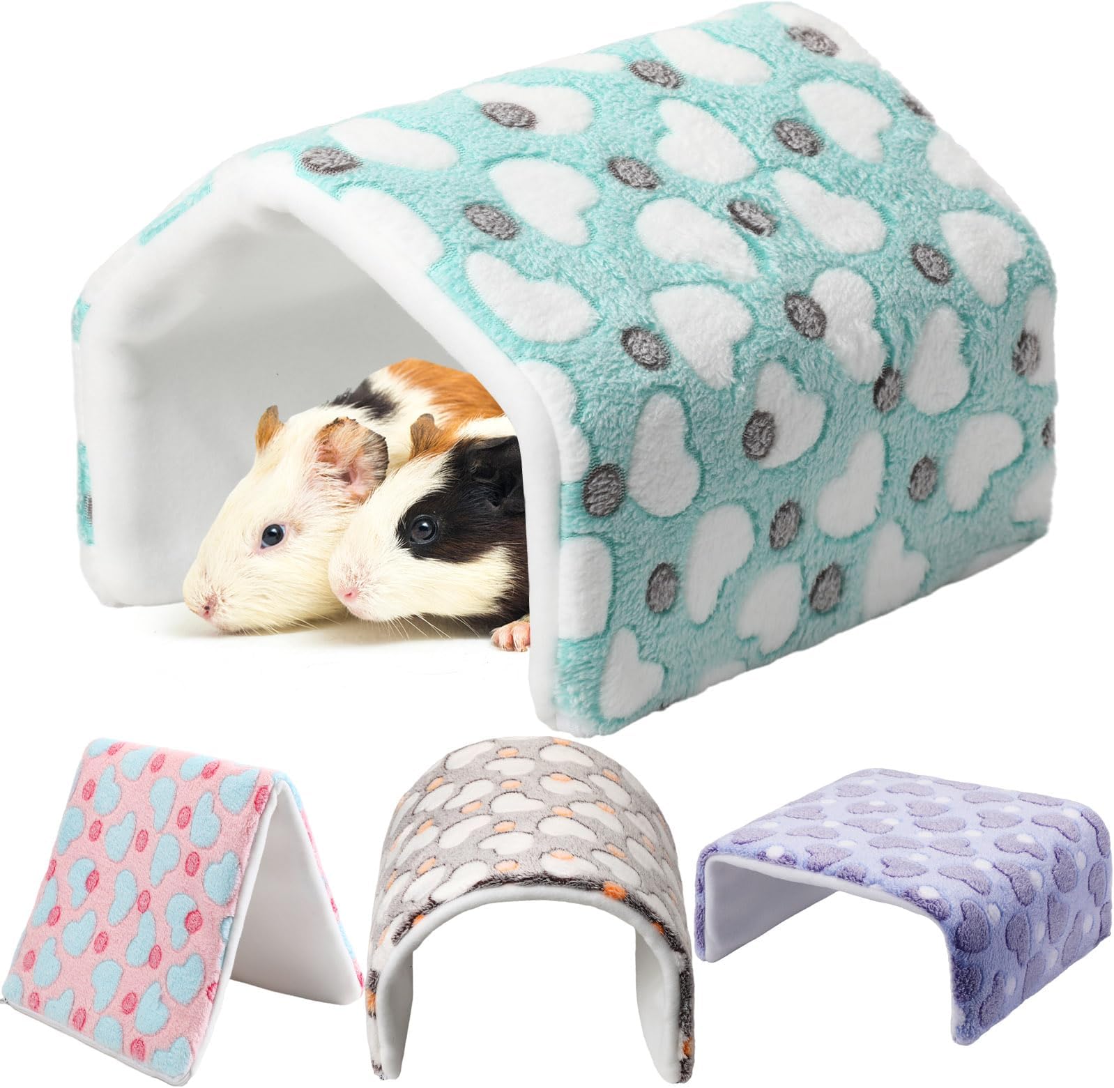 Peryiter 4 Pcs Guinea Pig Tunnel Foldable Guinea Pig