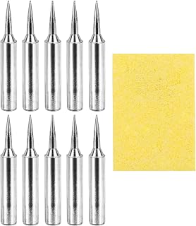 MECCANIXITY Pack of 10 900M Solder Tips Internally Heated Soldering Tips with Cleaning Sponge Pad Replacement Welding Accessories Kit for Electrical Solder Station Tip (900M-T-I)