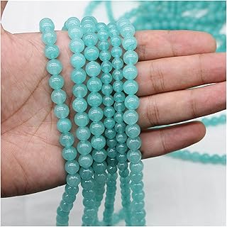 MURUI ZP 16/6/8/10/12 M mm Amazonita Color Lago Azul Natural Piedra Redonda Perlas Redondas Separador Spacer Bead para la fabricación de Joyas Bricolaje Pulsera Y1127