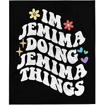 Retro Groovy Im Jemima Doing Jemima Things Funny Mother's Graphic Throw Blanket