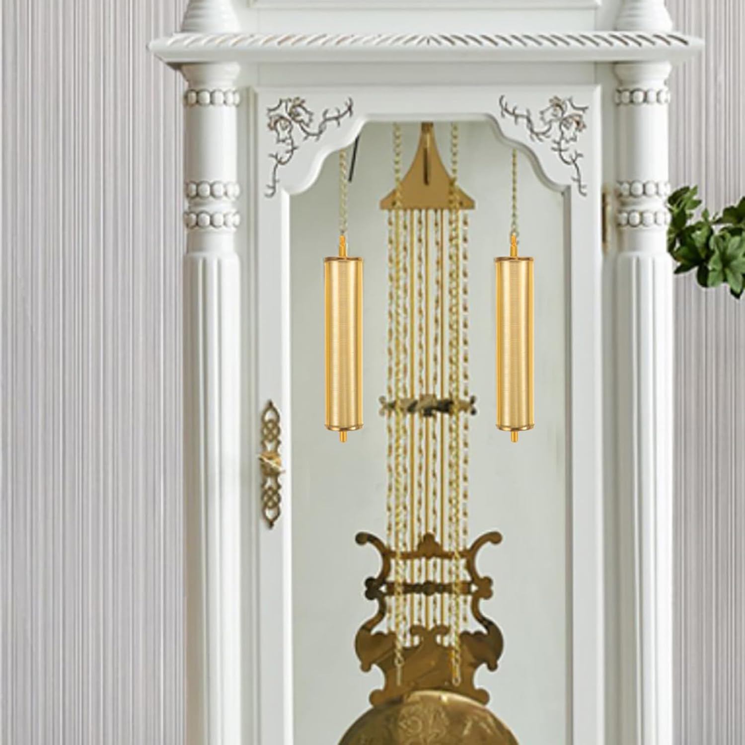 Clock Pendulum Replacement Set Hollow Metal Decorative Floor Clock Weights 2m Iron Chain and Hooks for Home Wall