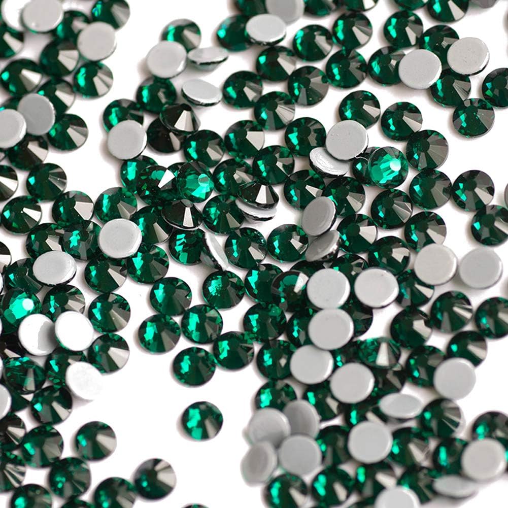 Dowarm Hotfix Crystal Rhinestones, Hot Fix Crystals for Crafts Clothes, Flatback Glass Crystal for Decoration, Round Gems (Emerald/Green, SS6 1440PCS) - Image 5