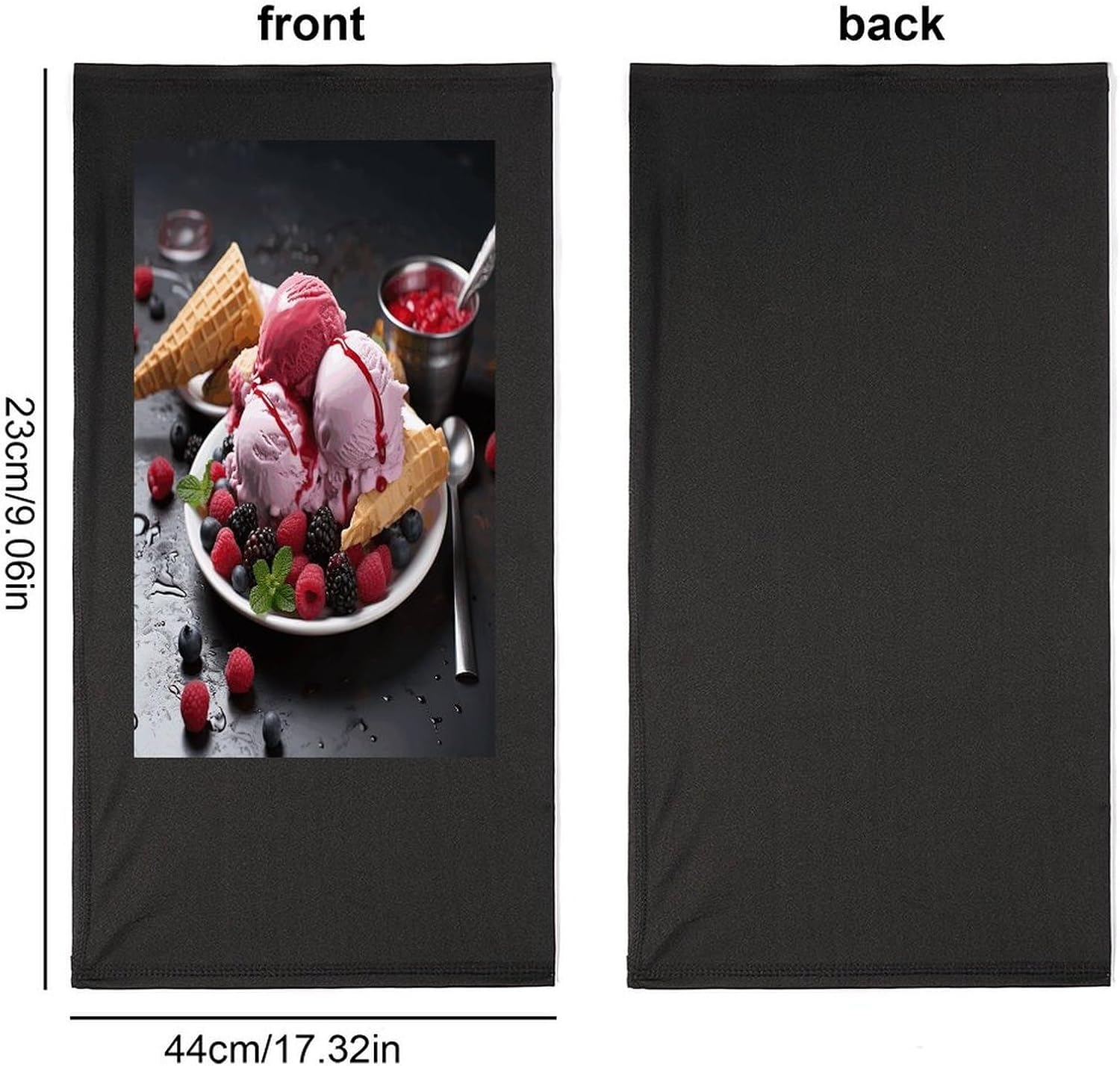 Raspberry Ice Cream Face Mask for Men Women,Neck Gaiter Sunscreen Breathable,Face Cover for Skiing Fishing Hiking Cycling