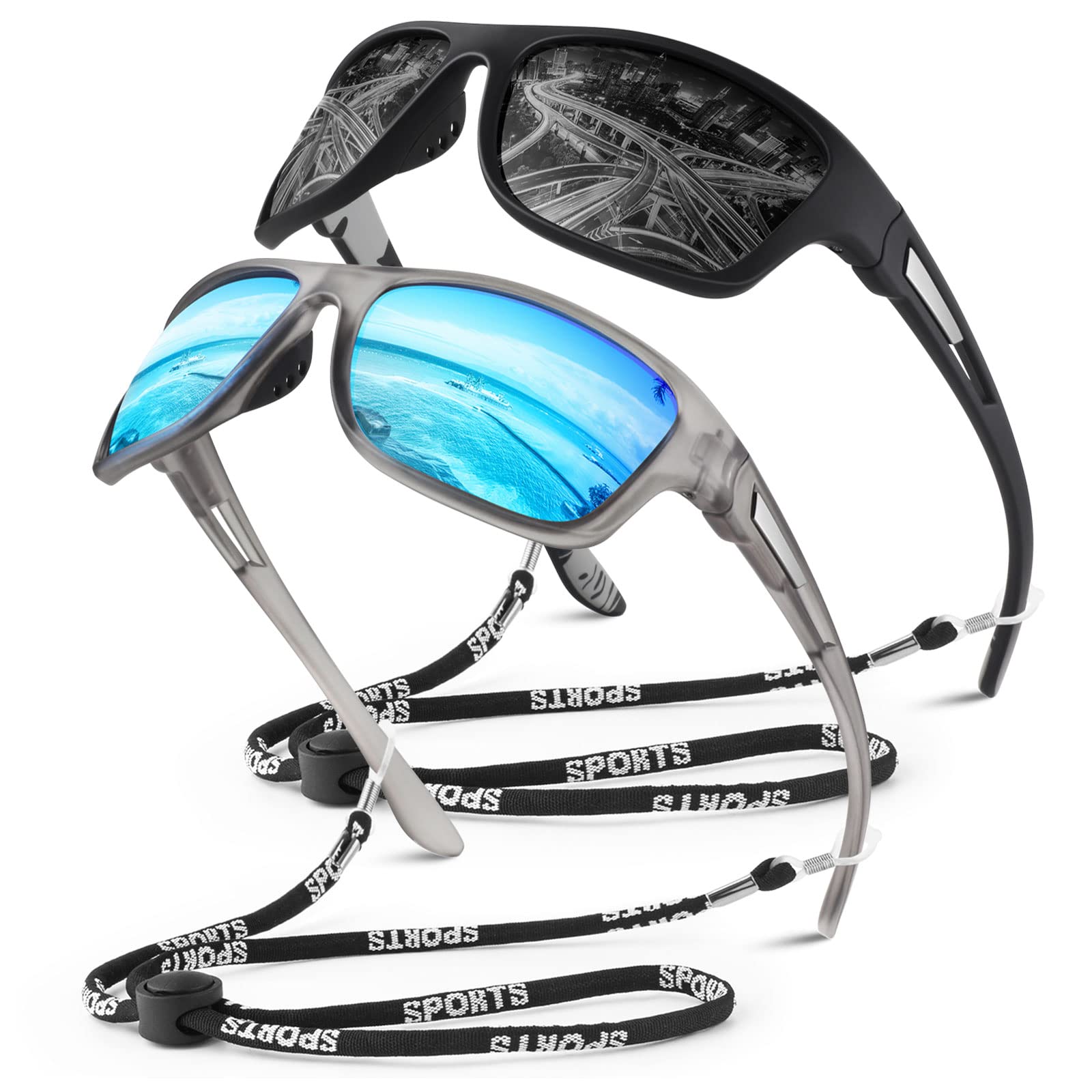 WEAROYO Polarized Sports Sunglasses Men Womens Fishing Running UV400