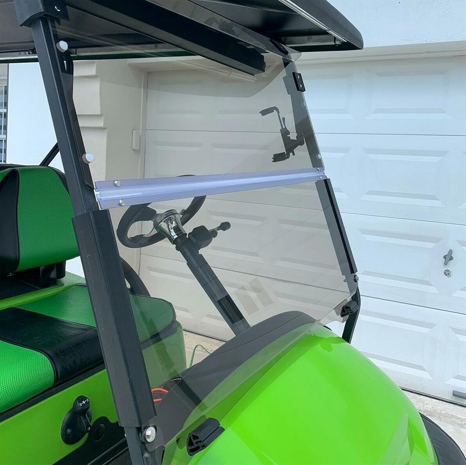 Tinted Folding Windshield Golf Cart Windscreen, Compatible with Club Car Precedent 2004-UP, 37-3/4 x 30 Inch