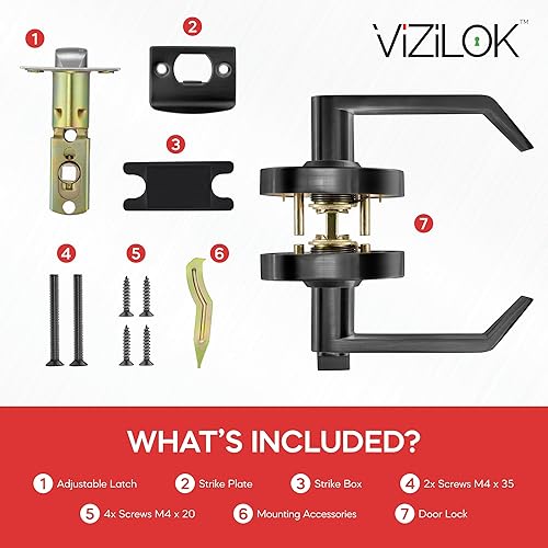 Miniatura 54 de VIZILOK Cerradura de puerta comercial para privacidad del baño, indicador ocupado vacante de alta resistencia en cromo satinado, grado ANSi 2