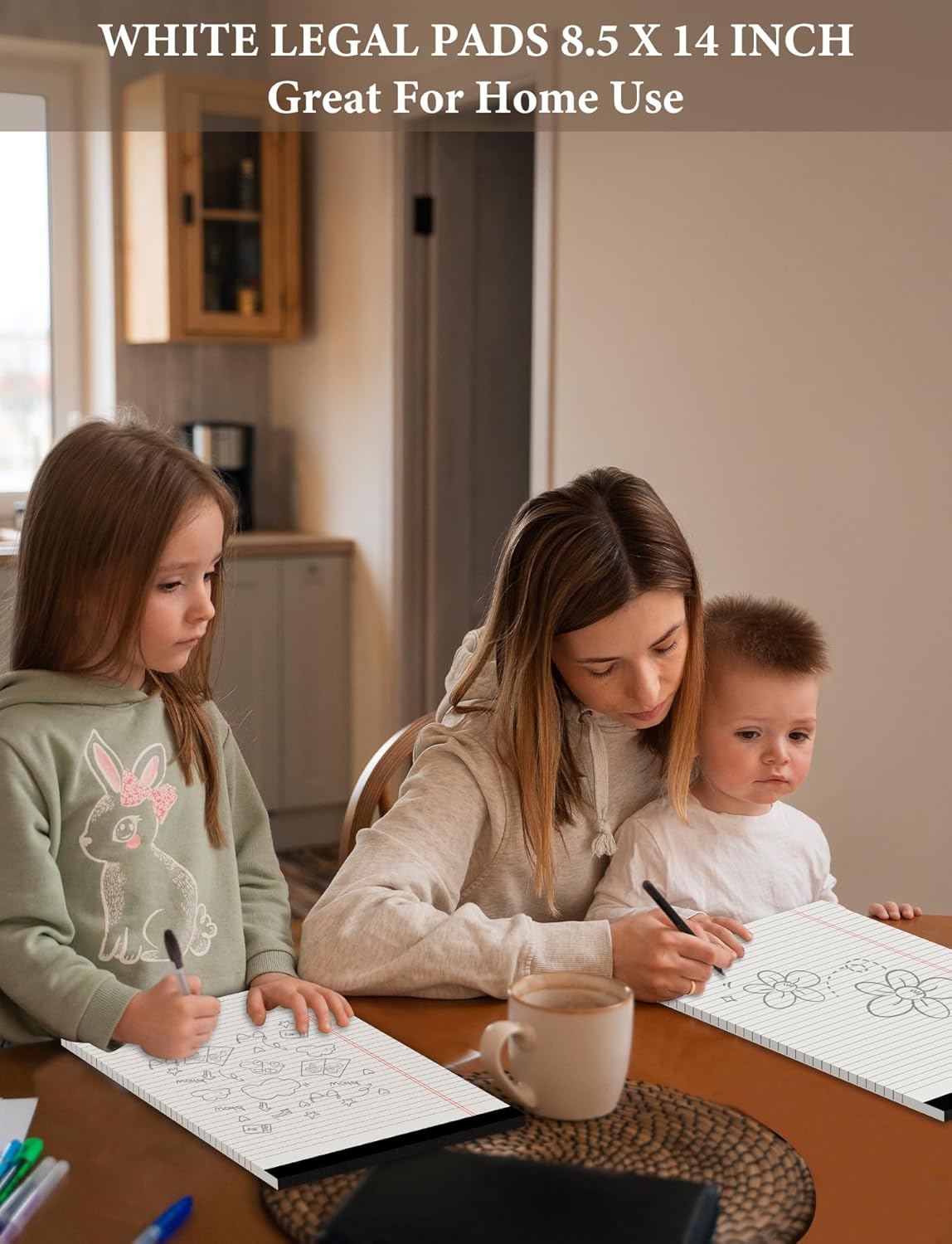 White Legal Pads 8.5 x 14, 6 Pack Wide Ruled Legal Notepads, White Note Pads 8.5 x 14 Writing Pads, Notebook Paper 8.5x14, Lined Tablets Notebook Pads of Paper, 70 GSM White Paper, 30 Sheets/Pad - Image 7