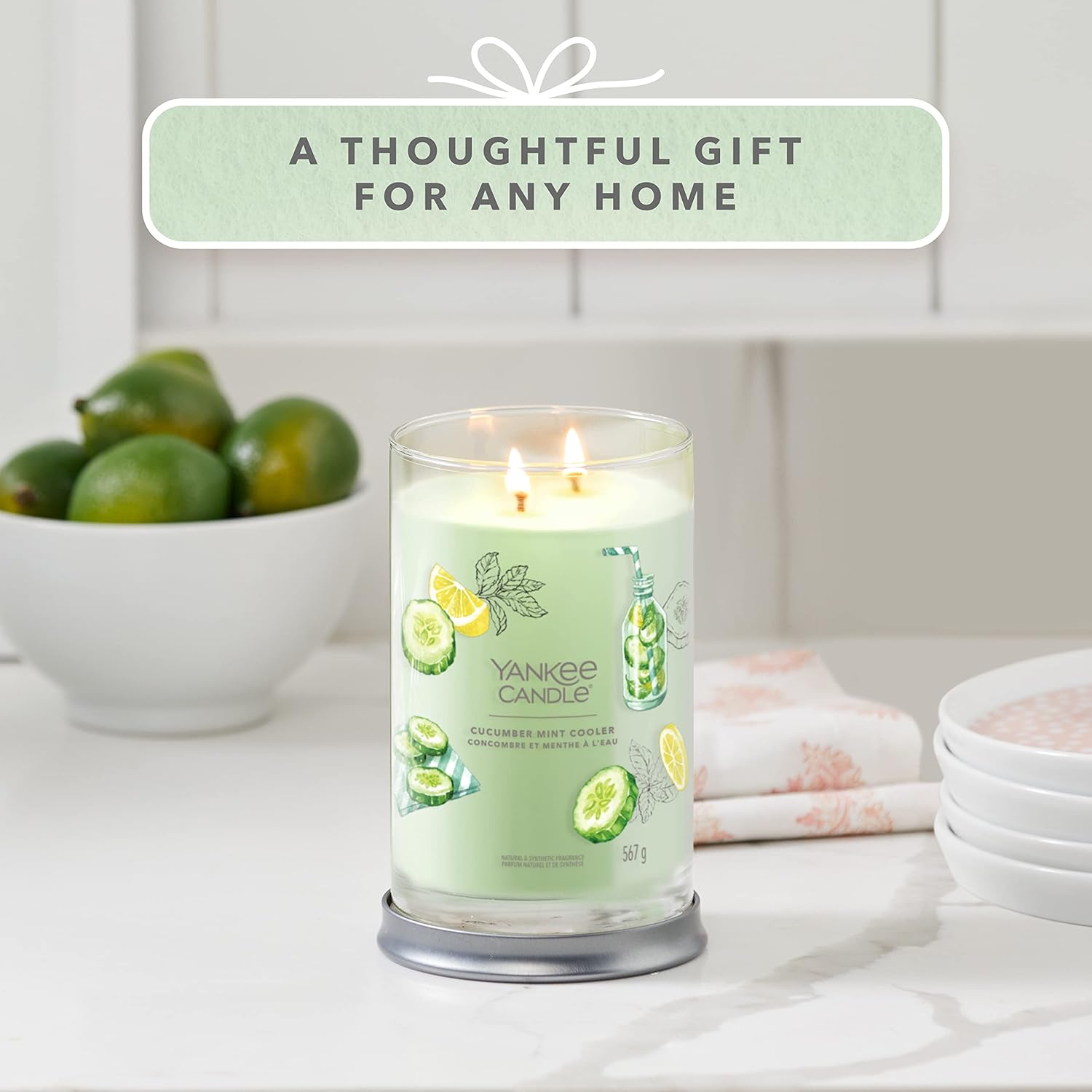 Yankee Candle Signature Scented Candle | Cucumber Mint Cooler Large Tumbler Candle with Double Wicks | Soy Wax Blend Long Burning Candle | Perfect Gifts for Women