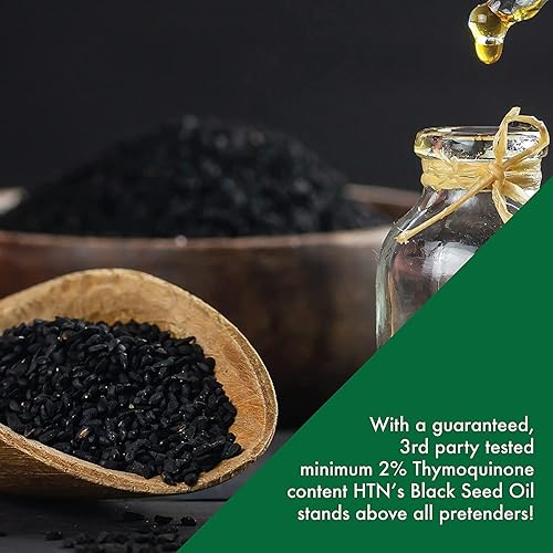 Miniatura 4 de Health Thru Nutrition Aceite de semilla negra de 500 mg cápsulas blandas  Alta potencia 2% timoquinona  Probado por terceros  puro prensado en frío