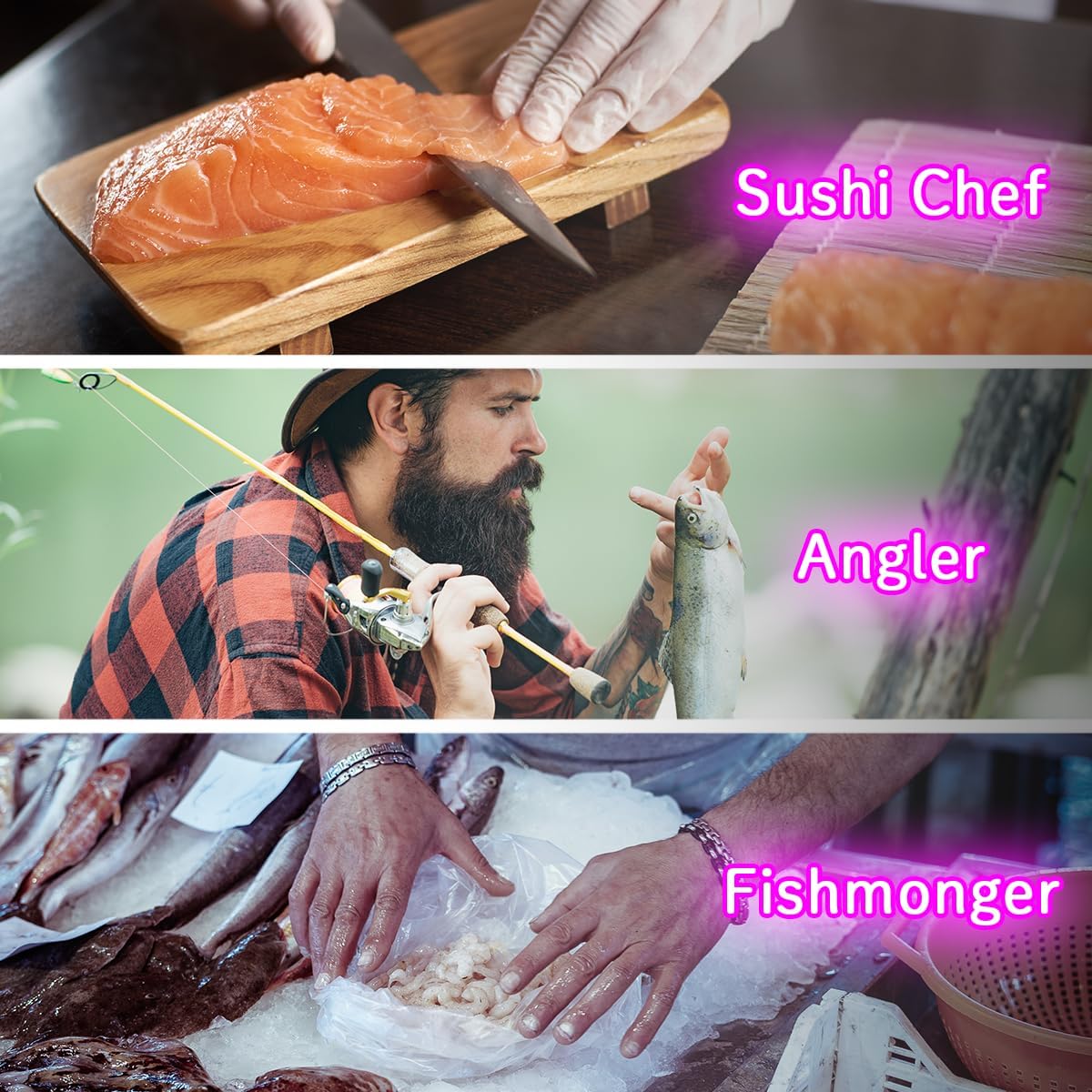 Japnanese Sushi Sashimi Lover's Tool ! UV Flashlight 365nm Find Anisakiasis in Natural Raw Fish Parasite Light