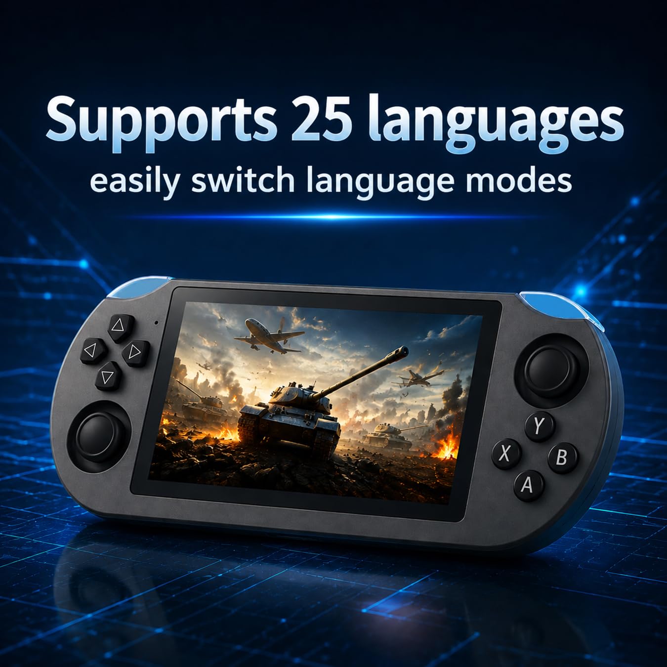 Whatsko Spielekonsole, Retro Konsole, Handheld Video Konsole mit 4.5 Zoll IPS Bildschirm und zahlreichen vorinstallierten Spielen, 64 GB, 3000 mAh, Video/Musik/E-Book/Fernseher (Schwarz)